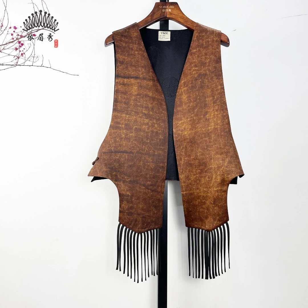 YIMEIXIU/依眉秀香云纱农工缎马甲62515