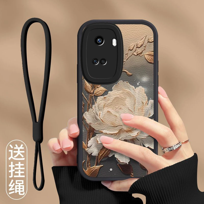 适用华为nova11se手机壳液态硅胶软壳小羊皮新款望舒金莲防摔镜头