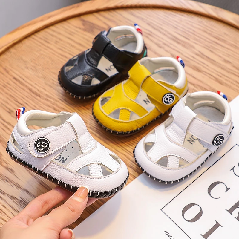 茵豆婴儿鞋子6-12个月学步鞋0-1岁防掉防滑软底夏季宝宝凉鞋男宝3