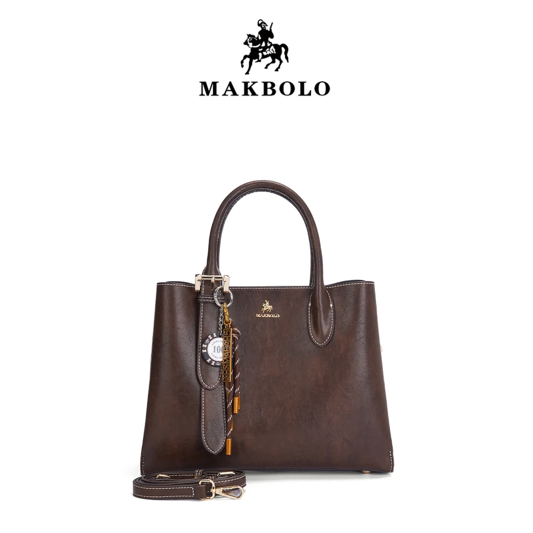 【包婆】2024新款时尚百搭潮流单肩斜挎女包MAK89211巧克力棕