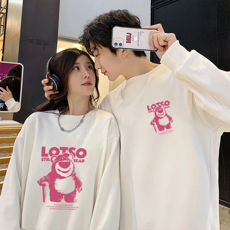 两件！玫瑰熊情侣装卫衣 圆领男女款情侣装一男一女上衣秋季百搭in