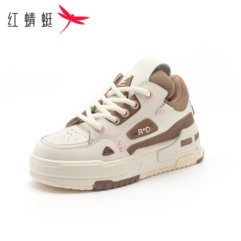 红蜻蜓甜心面包鞋四季时尚板鞋女百搭系带运动鞋ins休闲女鞋