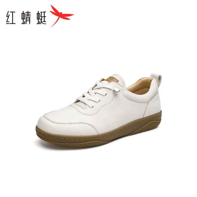 红蜻蜓女单鞋秋季新款舒适松紧带一脚蹬妈妈鞋休闲运动皮鞋女百搭
