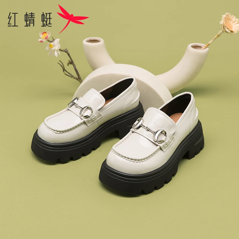 【薄荷曼波】红蜻蜓乐福鞋2024新款休闲百搭复古单鞋时尚英伦风女鞋