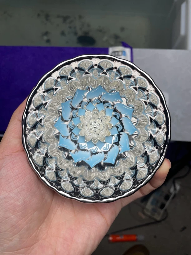 天山雪莲银蓝莲花茶杯主人杯陶瓷.传统手工制作.匠心传承