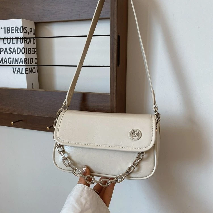 韩版精致包包女2024新款高级单肩腋下包简约斜挎包时尚链条小方包