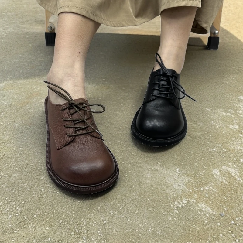 6001-1大头真牛皮复古的马丁软底软面鞋