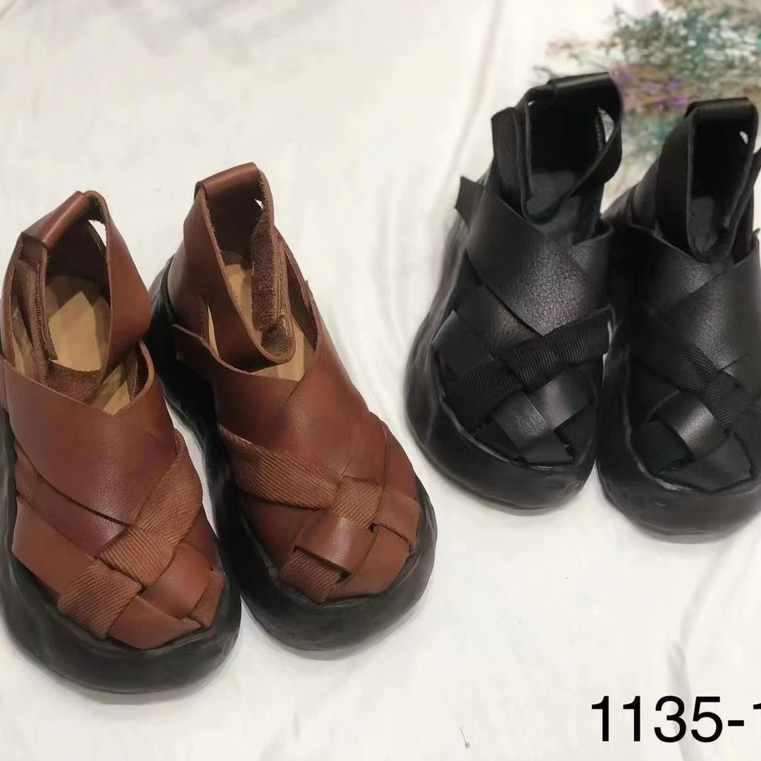 1135-11头层牛皮厚底单鞋