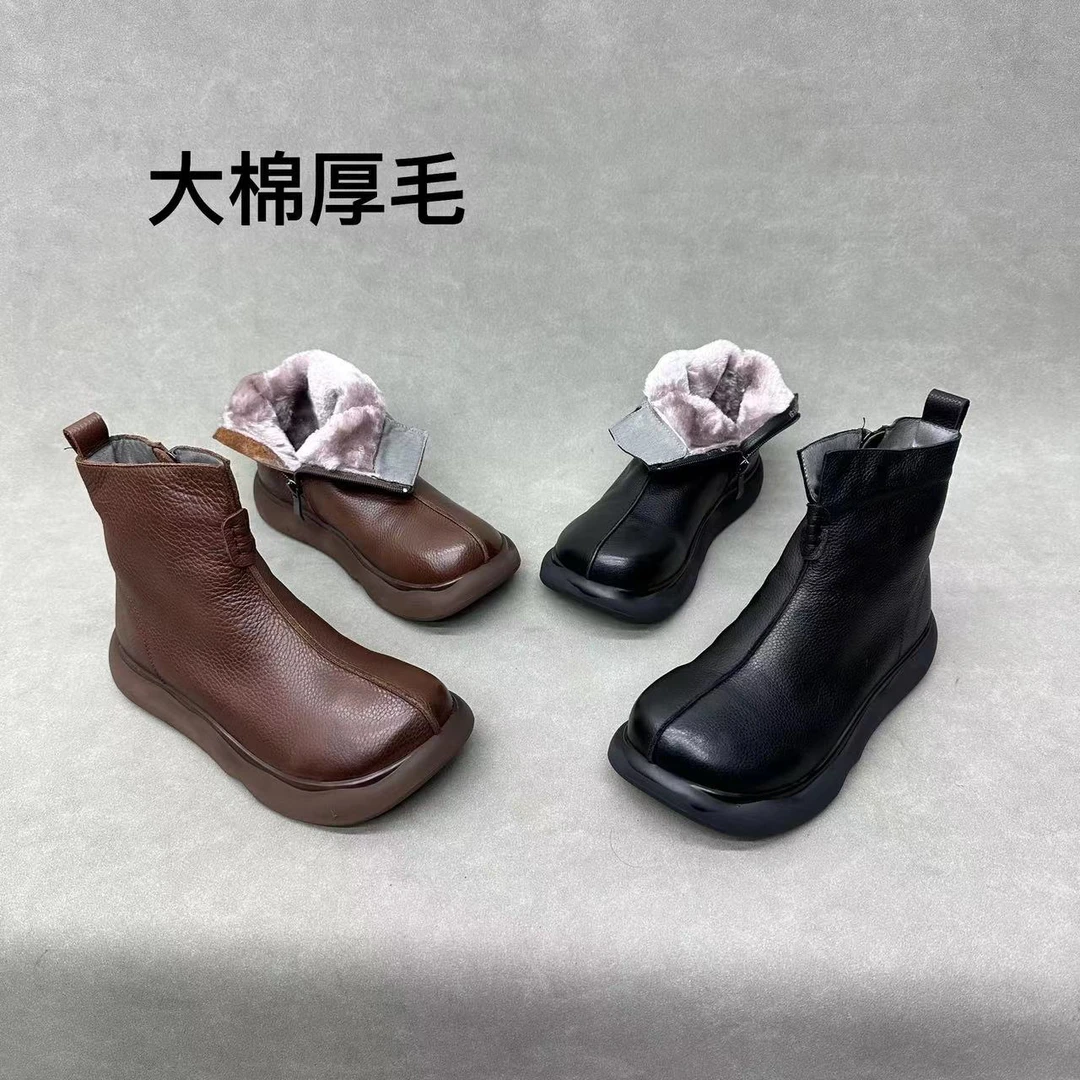 2086-1 真皮马丁靴手工鞋女靴冬手工真皮女鞋欧美休闲短靴单靴