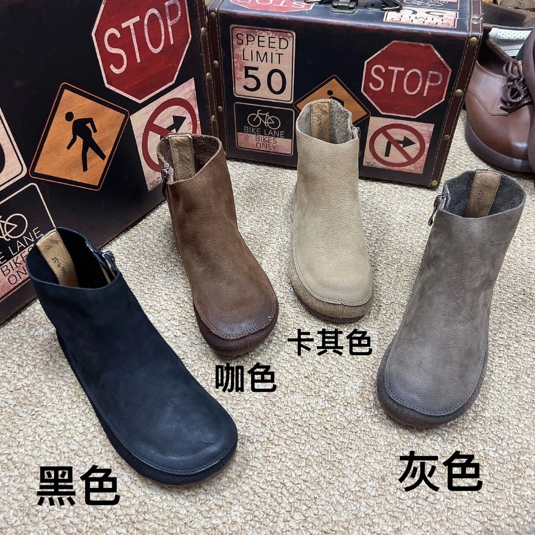 2866-9女款真皮软底靴子