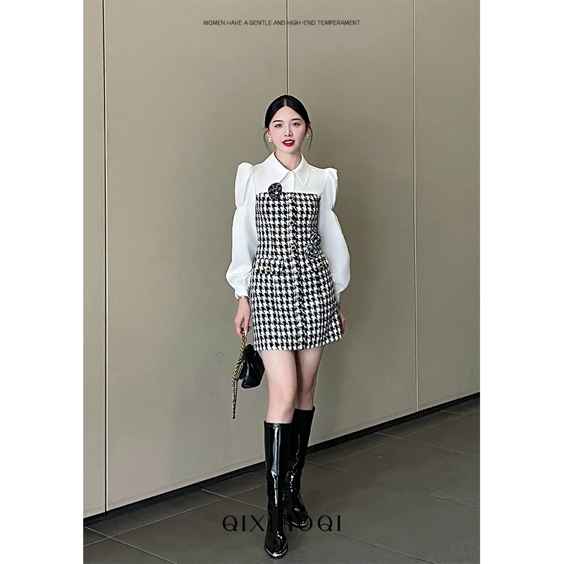 七小七Sicily【米兰假日】法式高级时尚连衣裙秋冬小众气质名媛裙子