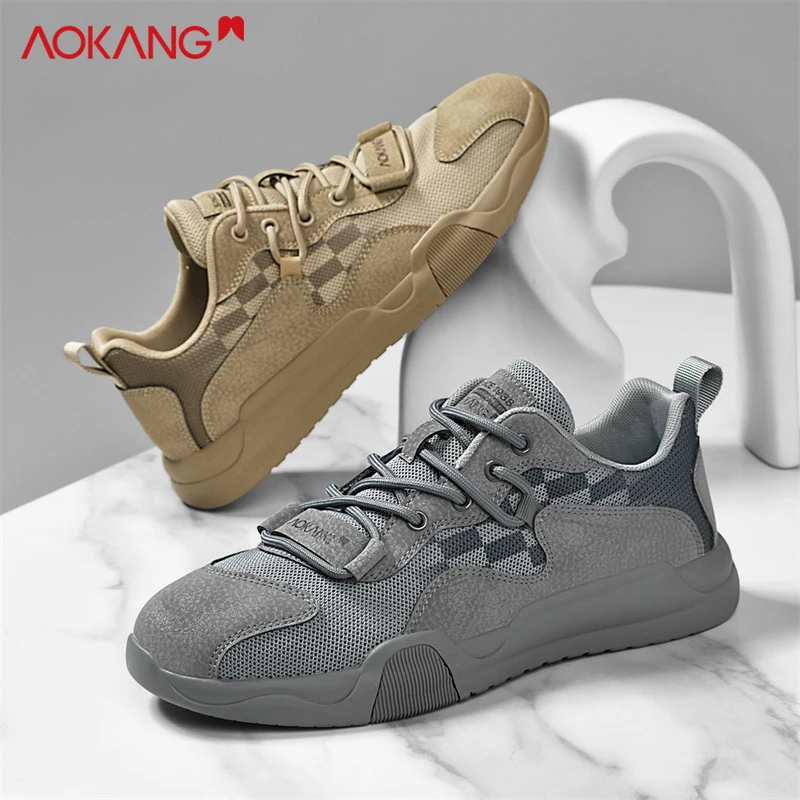 Aokang/奥康男鞋夏季透气网面运动鞋休闲鞋轻便轻奢板鞋45大码鞋