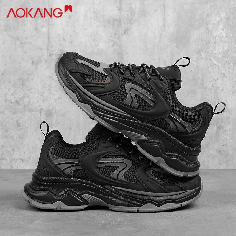 Aokang/奥康2024年龙年新款老爹鞋男生厚底增高运动鞋防滑休闲鞋