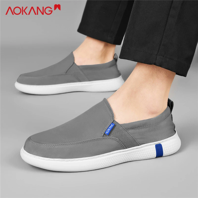 奥康AOKANG2024龙年新款男布面软底时尚轻便商务休闲帆布鞋2022W