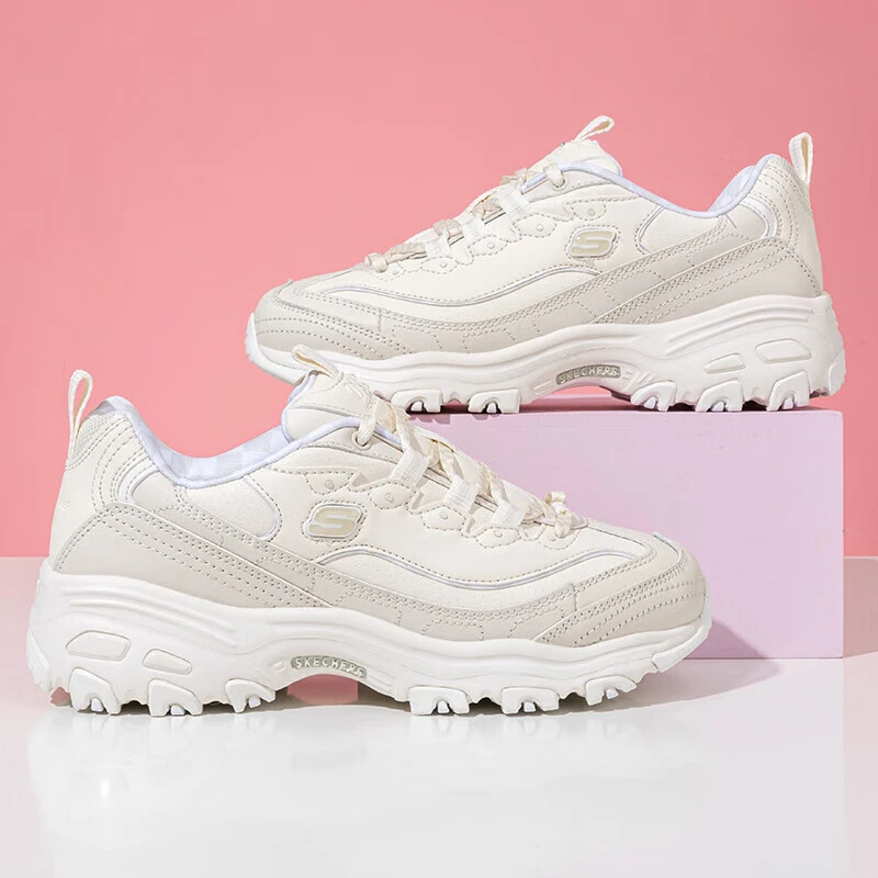 斯凯奇【棋盘熊】女鞋秋冬季鞋新款厚底增高熊猫老爹鞋设计感149227