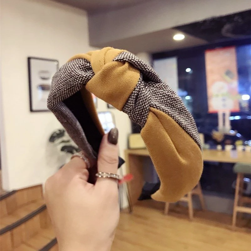 布艺发饰 韩国新款精品发饰发带韩版约中间打结宽边发箍头箍成人