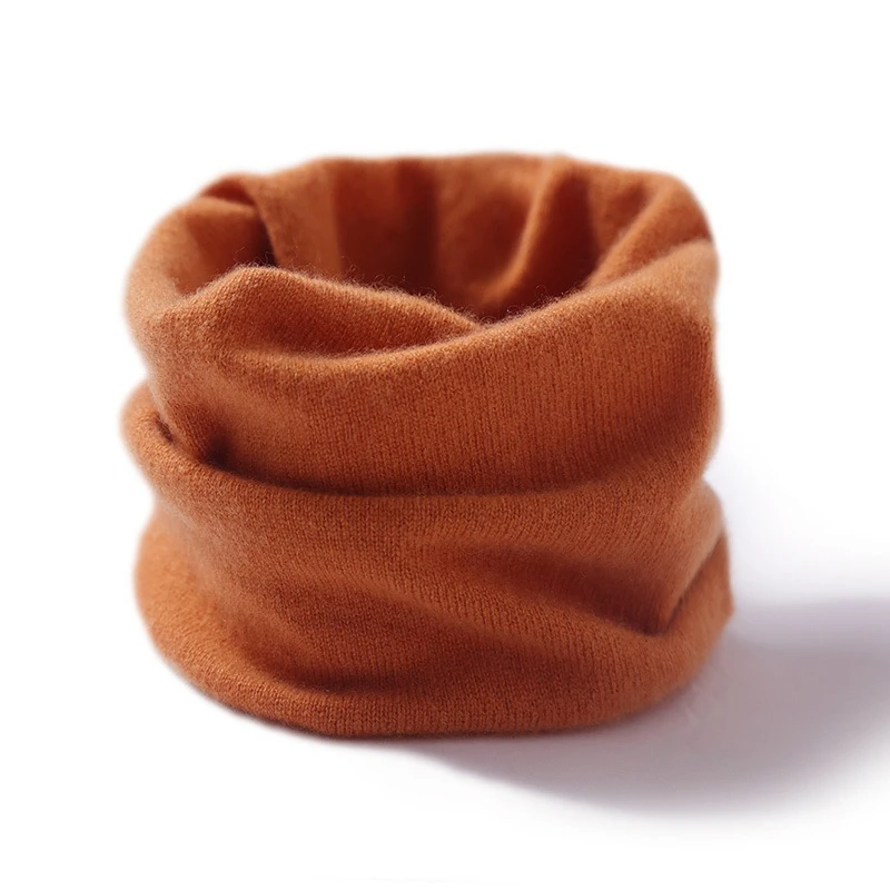 内蒙古100%纯山羊绒脖套冬季保暖护颈围脖套头针织男女士同款围巾