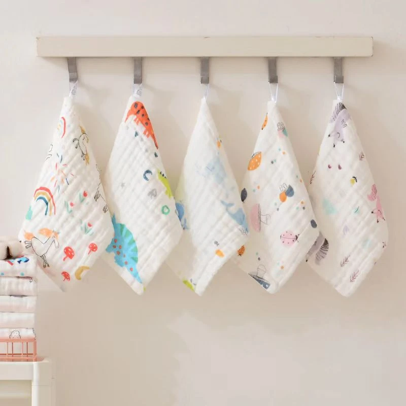 宝宝超软口水巾儿童婴儿纯棉薄款卡通婴幼儿印花新生婴超柔高密