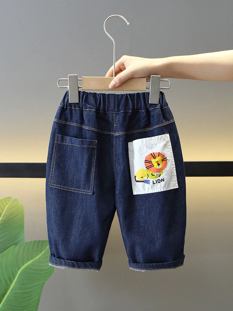 男宝宝夏季短裤超薄款牛仔裤新款韩版潮流男童夏装休闲裤洋气七分