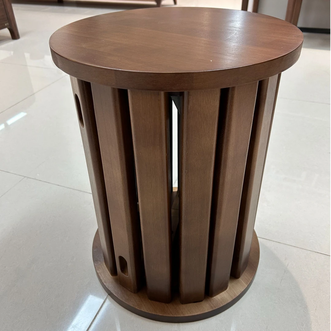 华日嘉屋橡胶木实木凳子茶几家用可叠放板凳功能房成套家具