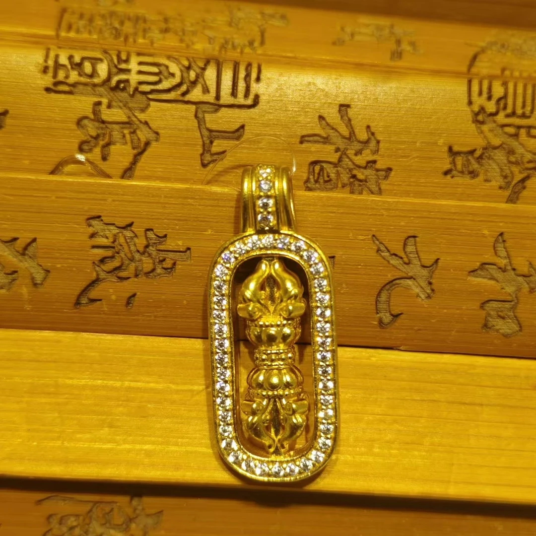 足金999 5D工艺 韦雪同款金刚杵黄金吊坠（克重多退少补）