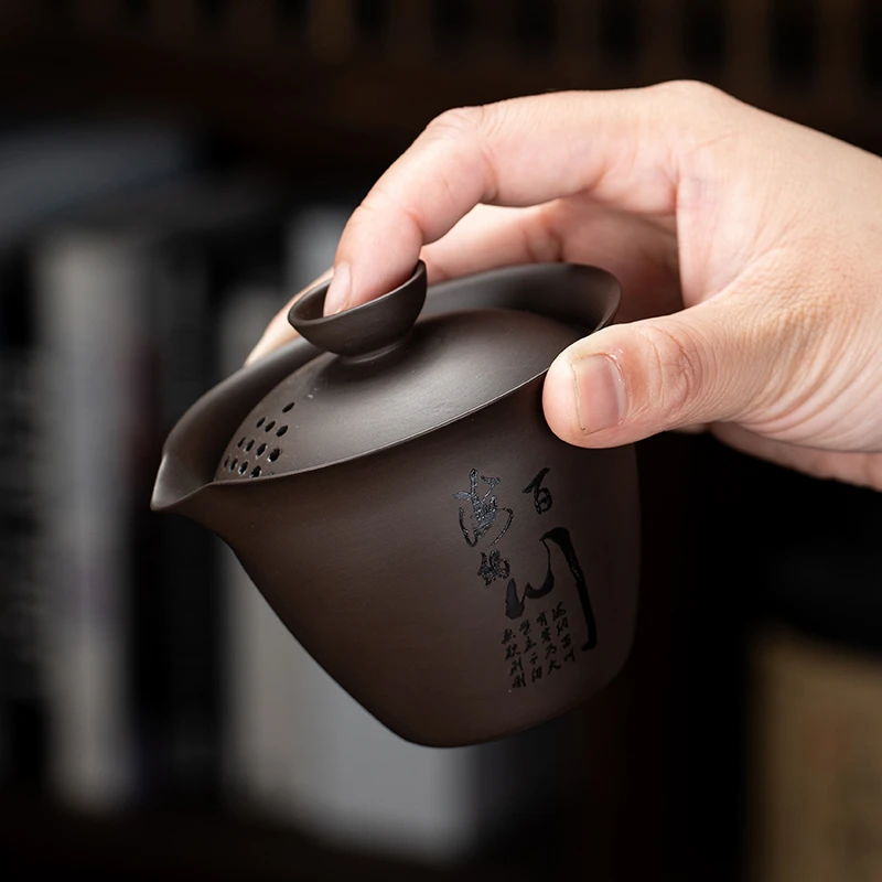 小嶝岛紫砂泡茶壶单人功夫茶具家用大容量大号手工陶瓷简约茶具