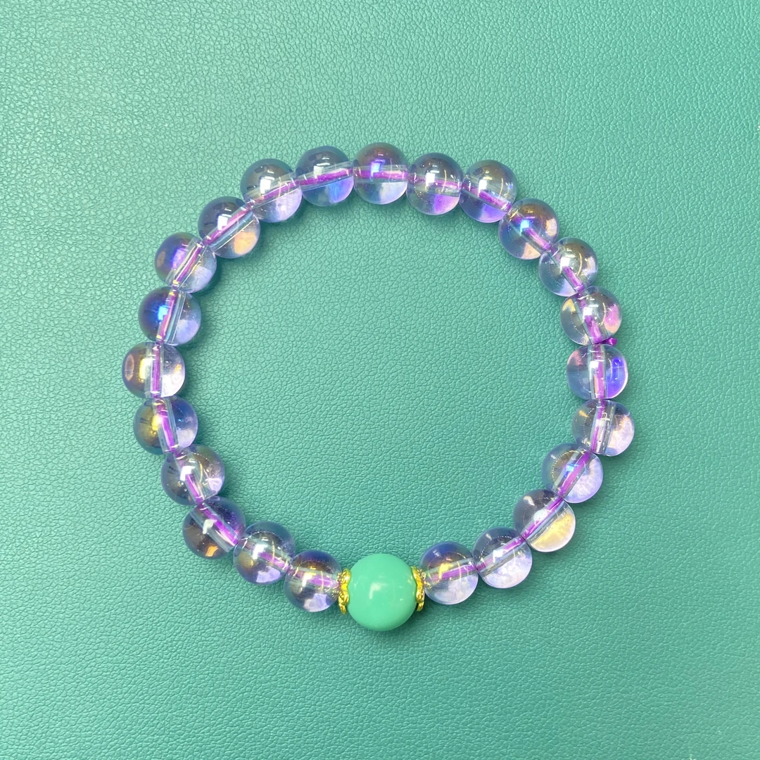 合成/培育8m经典国风天然培育宝石配绿松手串674