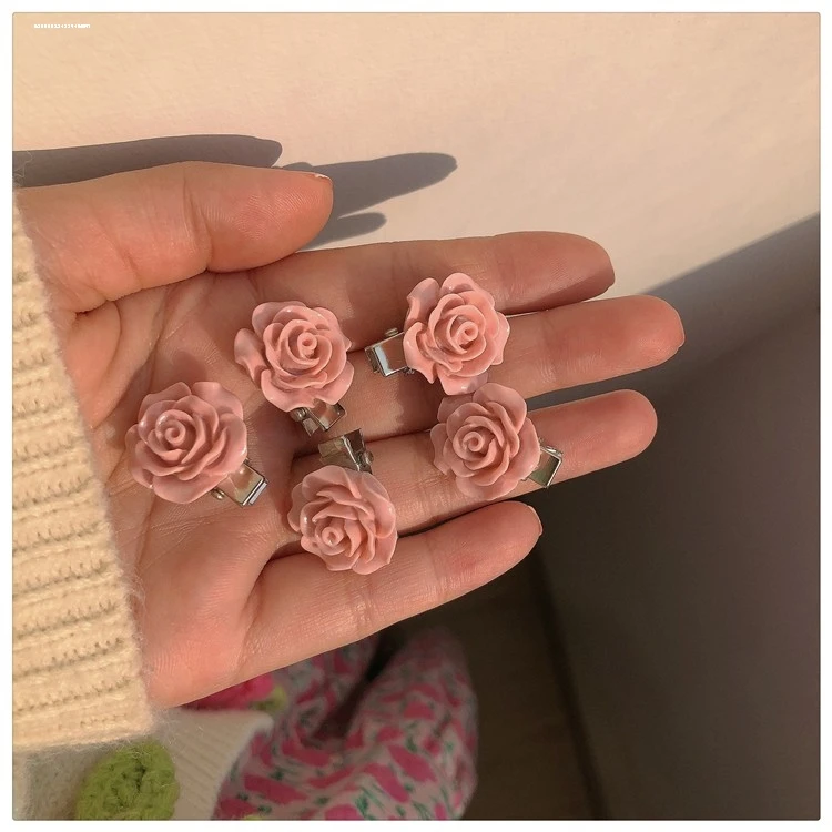 山茶花迷你小抓夹女秋冬发饰小号前额刘海碎发边夹头饰