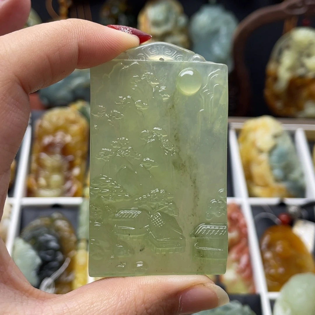 【闪购商品】蛇纹石玉吊坠(赠链)未镶嵌