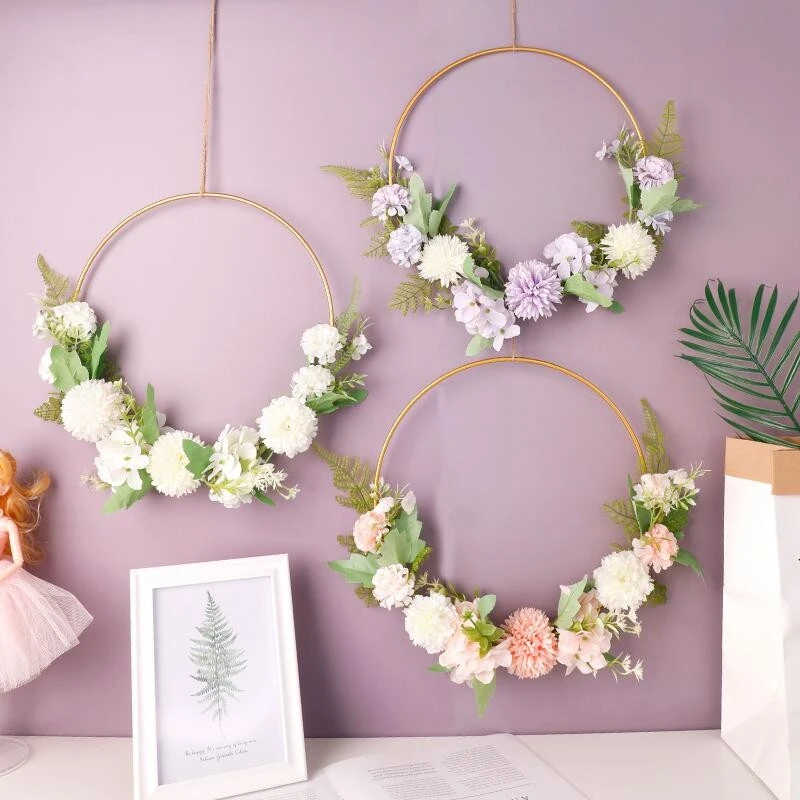 墙花装饰拍照花环婚礼布置婚庆道具女孩卧室门上电视背景墙面挂件