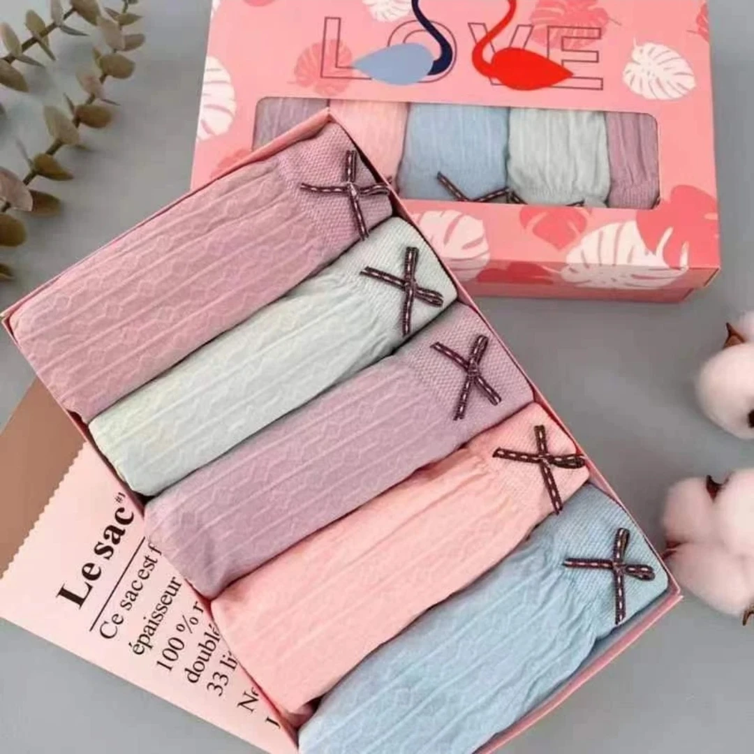 5条装火烈鸟二代新款蝴蝶结中腰女士短裤【均码80-140斤】