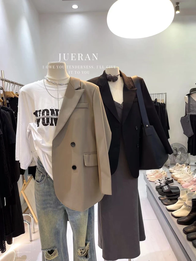 清货1788只有卡其了小个子西装外套女高级感春韩版版型chao正！