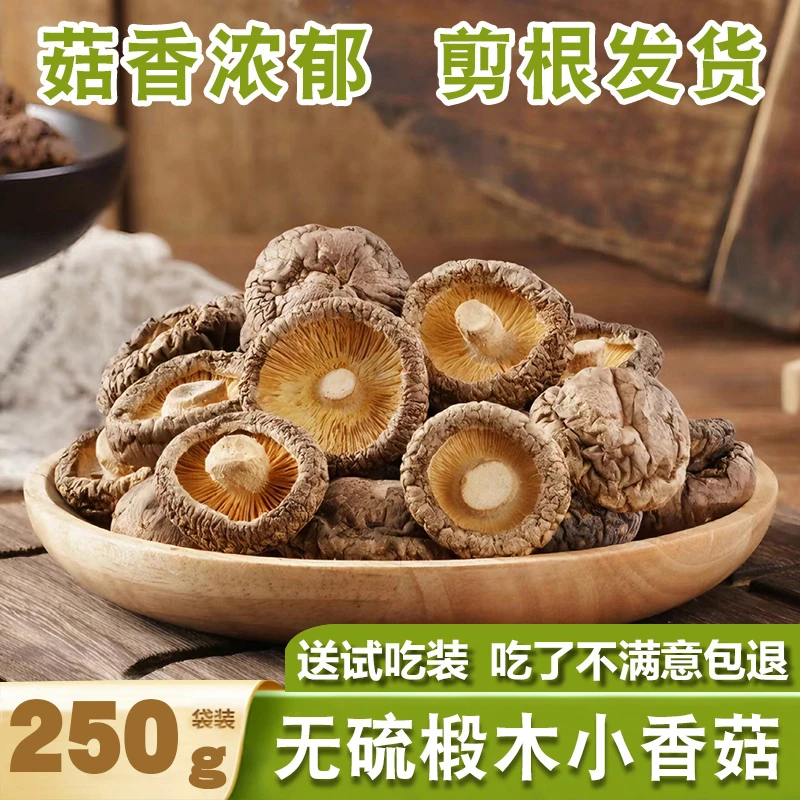 椴木小香菇农家冬菇肉厚商用家用小香菇干无根菌类干货庆元金钱菇