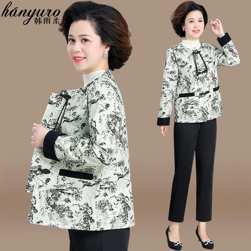 妈妈春装外套2024新款中老年新中式国风女装阔太太气质春秋上衣服