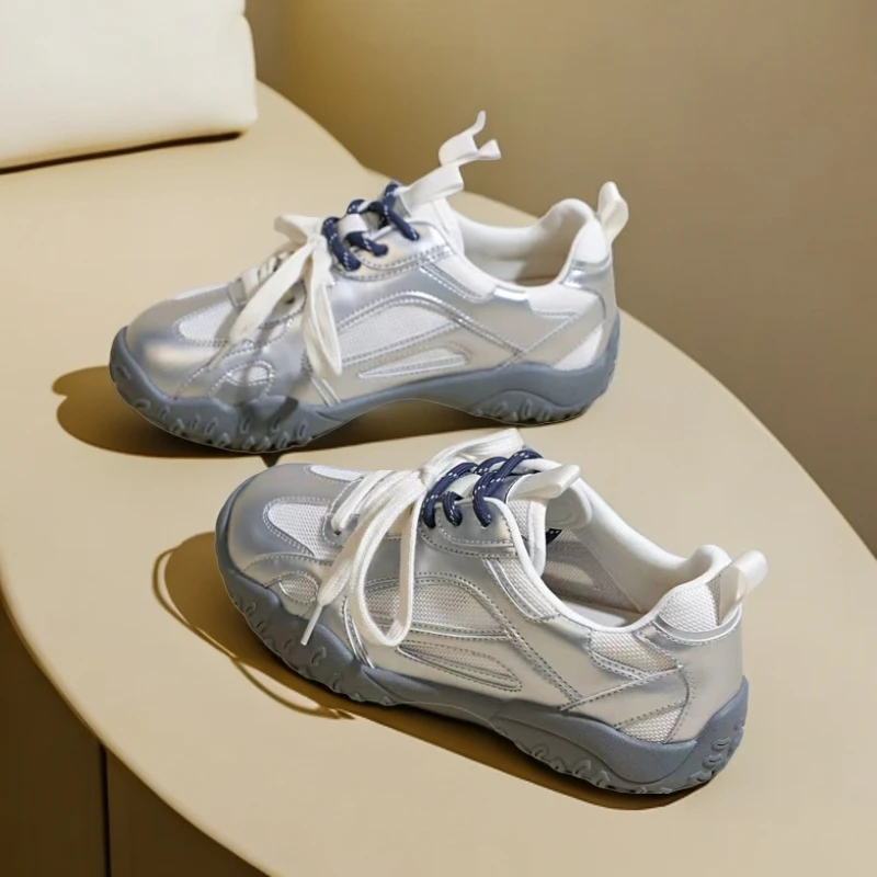 夏季透气百搭潮鞋厚底鞋子网红跑步运动鞋老爹鞋女ins7-525