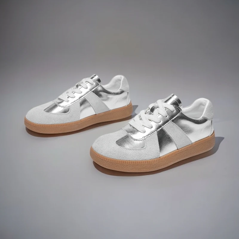 真皮潮流低帮系带运动鞋时尚百搭透气厚底阿甘鞋J2048