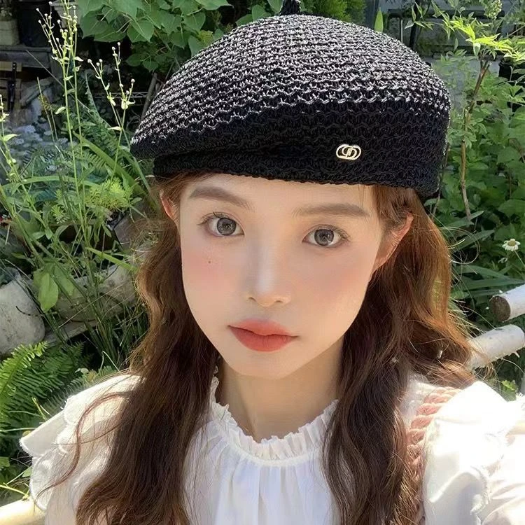 新款定型显白显气质薄款贝雷帽子女韩版透气蓓蕾帽显脸小画家帽潮