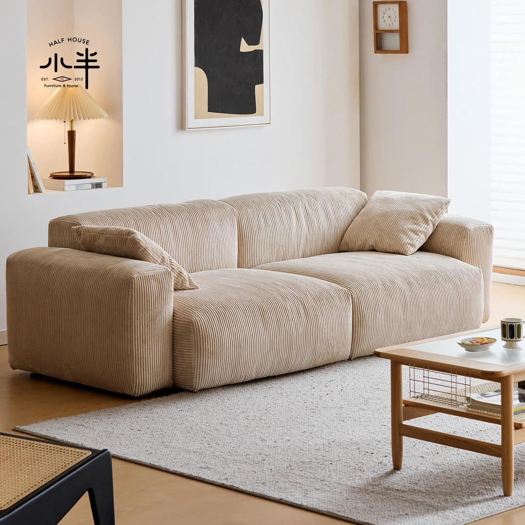 【白芙方块沙发】出乎小半方块沙发客厅网红风现代简约直排灯芯绒