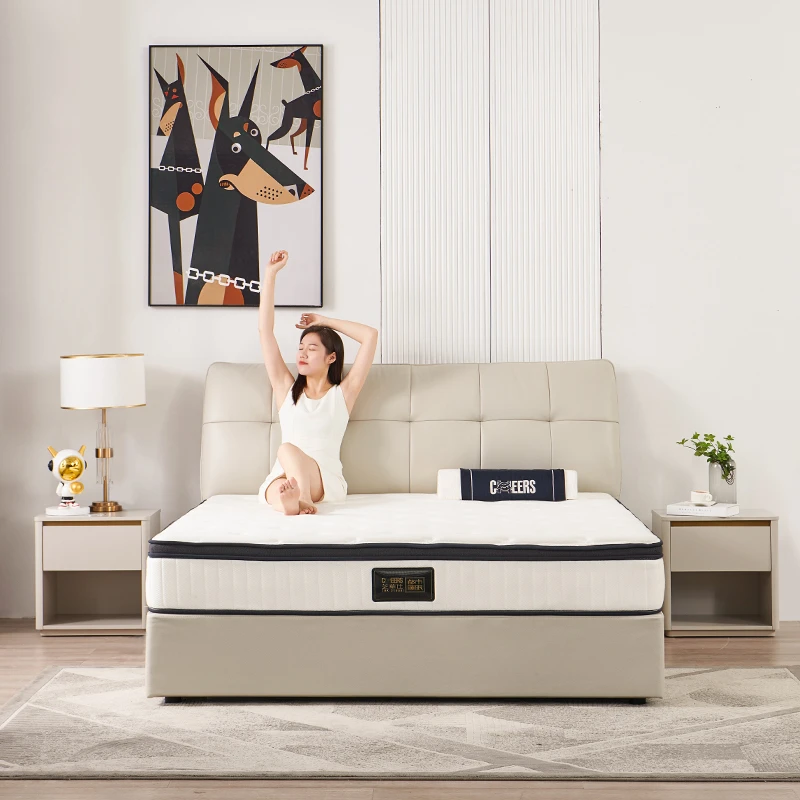 芝华仕头等舱都市睡眠-现代真皮齐边婚床卧室软靠包床床头柜168