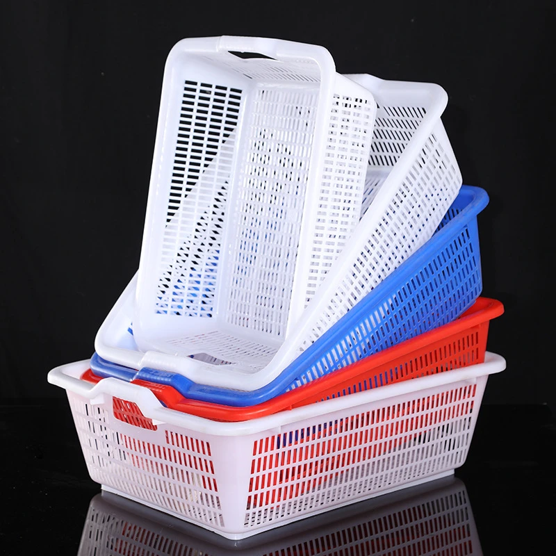 塑料筐长方形大号把手加厚洗菜篮塑料篮熟胶菜篮收纳篮酒店洗菜筐