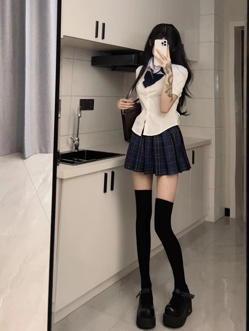 【收腰衬衫】现货秒发 原创学院风jk收腰显瘦衬衫短袖百搭