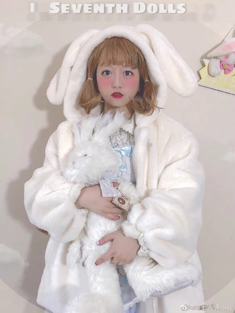 【兔与猫】现货秒发 外套原创正品jk秋冬季lolita厚毛绒暖连帽