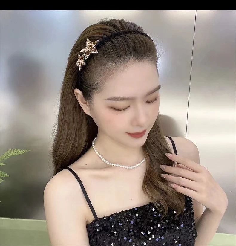 水转五角星植绒洗脸发箍女放掉带齿碎发整理器压发头箍儿童发饰