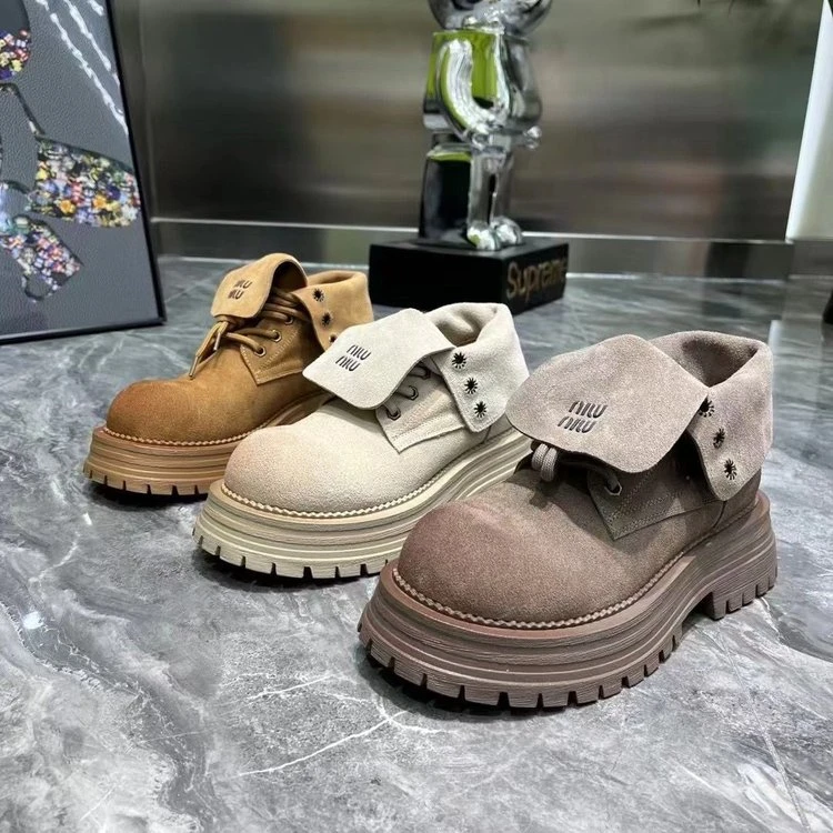 【新疆顺丰包邮】新款磨砂马丁靴字母翻领机车靴两穿松糕女鞋K719
