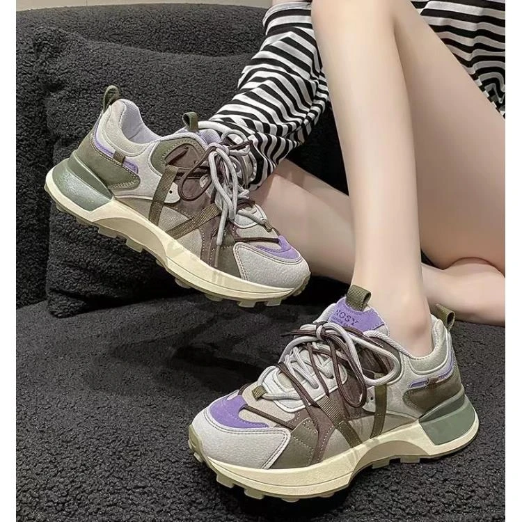 2024拼色百搭厚底休闲运动鞋老爹鞋透气厚底老爹鞋838