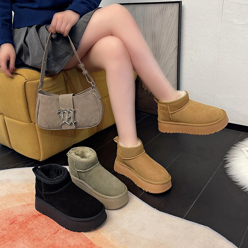 【新疆顺丰包邮】冬季加绒加厚经典百搭时尚薄底雪地靴5867