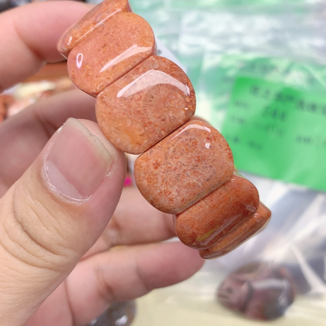 【闪购商品】硅化珊瑚（珊瑚玉）手链未镶嵌345