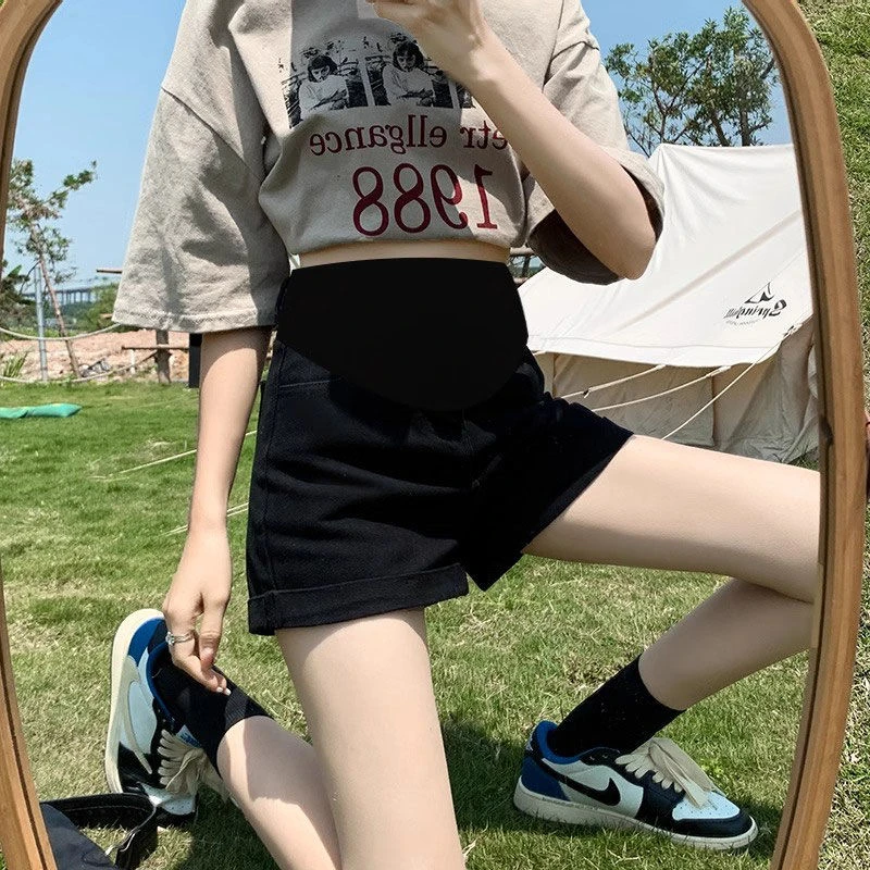 孕妇短裤夏季薄款外穿小个子牛仔裤2025新款大码阔腿打底裤子夏装