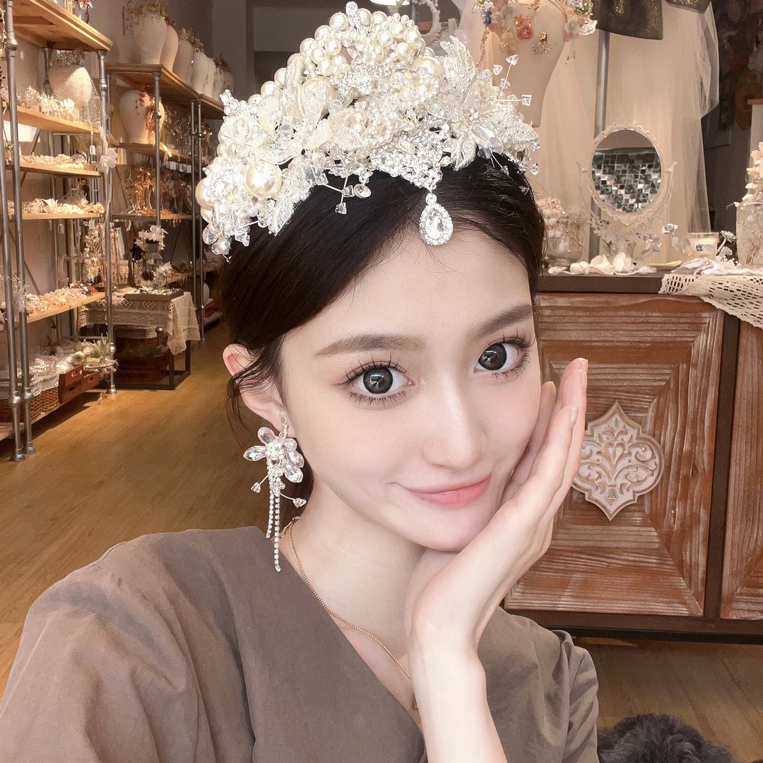 铜合金莫桑石婚庆饰品 喜看优选BH4947重工大气奢华新娘皇冠