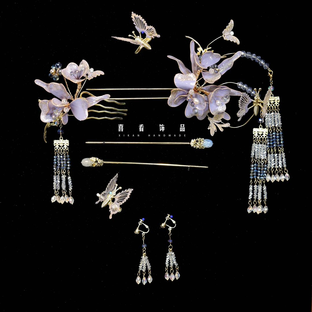 HZ668喜看优选典雅紫色古风新娘头饰